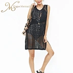 black crochet beach dress